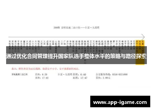 通过优化合同管理提升国家队选手整体水平的策略与路径探索